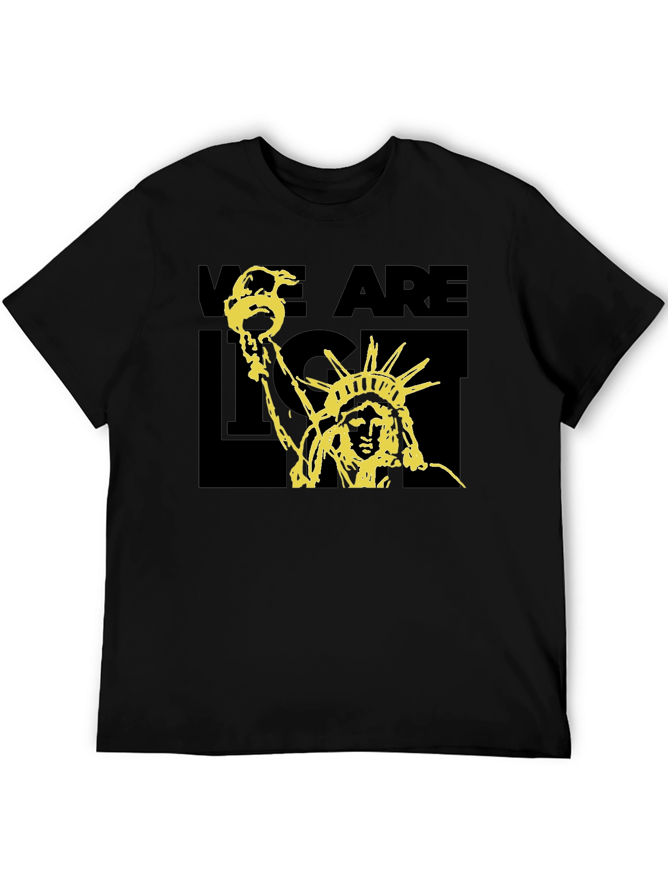Statue of Liberty Graphic Print T-Shirt - Black