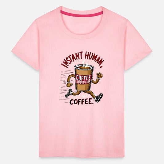 A coffee cup with arms and legs running