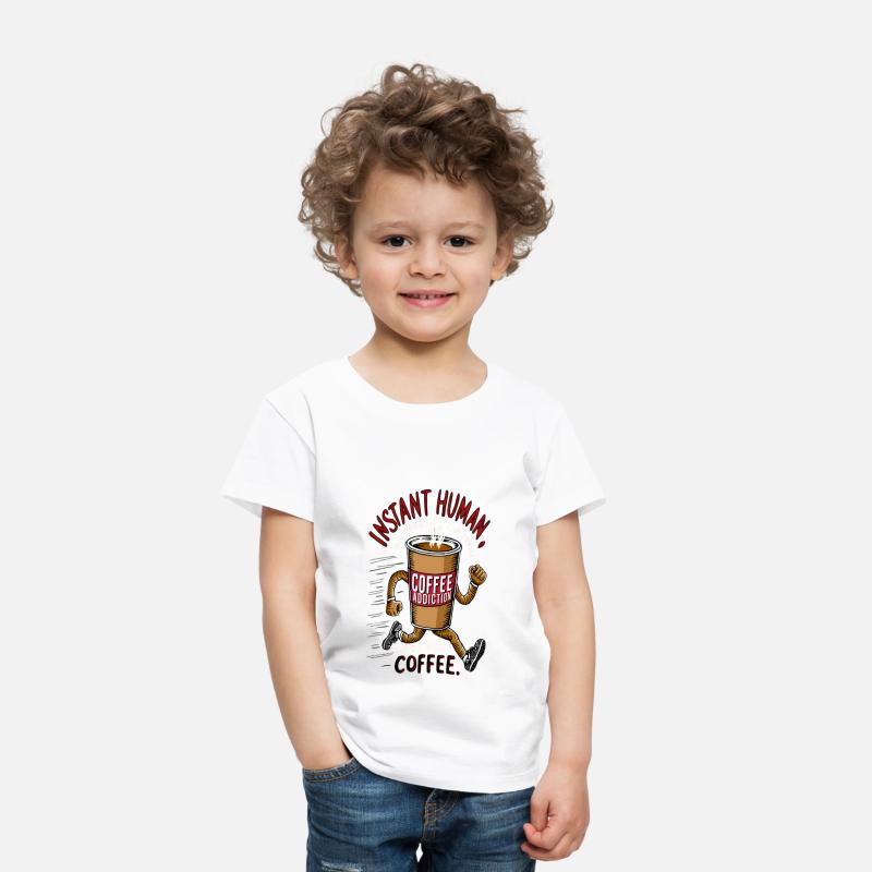 A coffee cup with arms and legs running