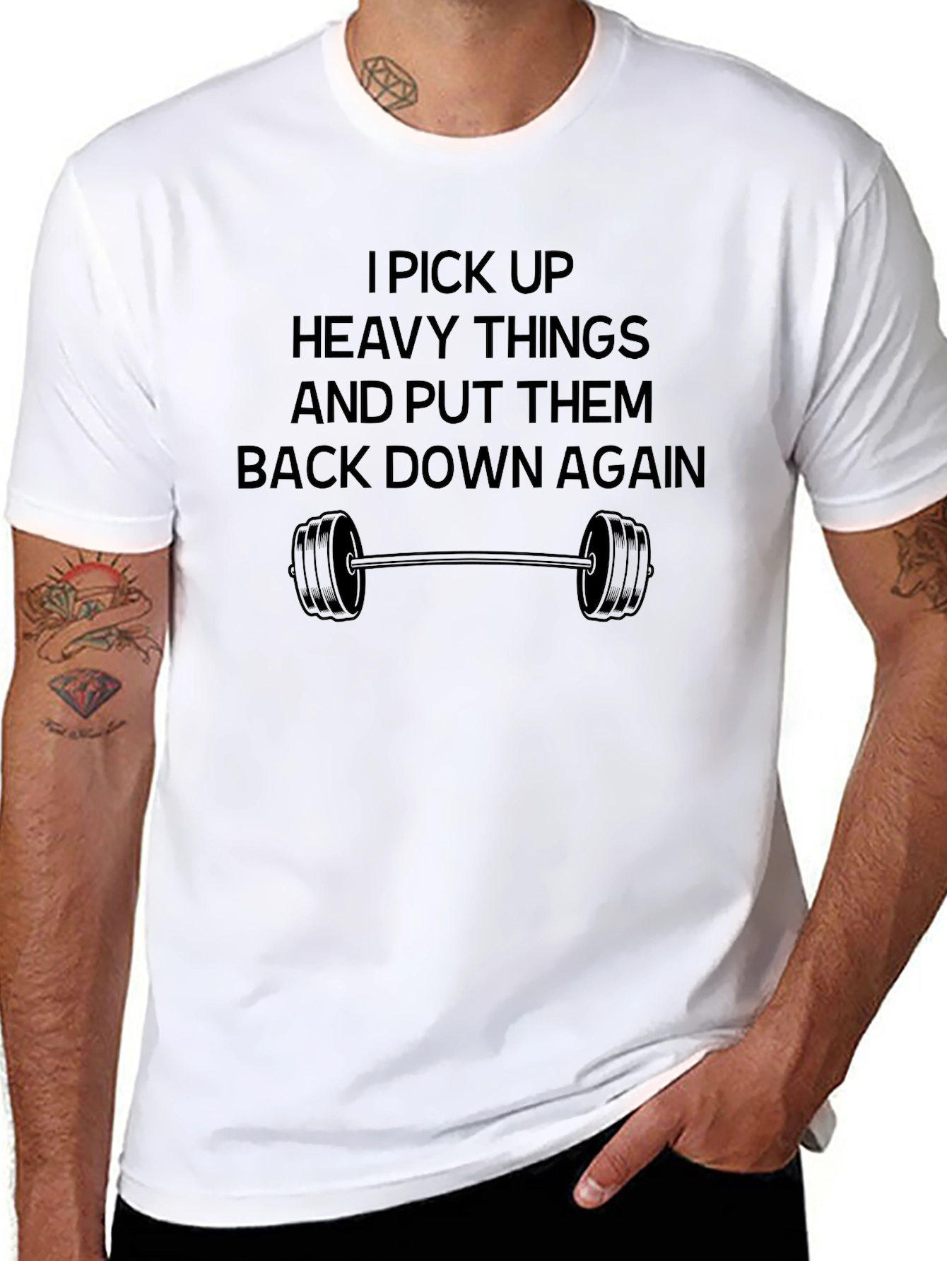 Funny Workout T-Shirt: I Pick Up Heavy Things