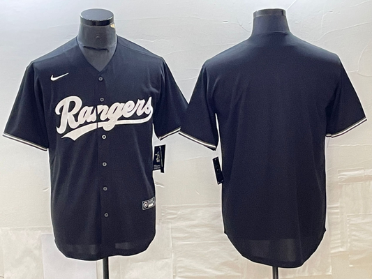 Men's Texas Rangers Black Blank Replica Player Jerseys