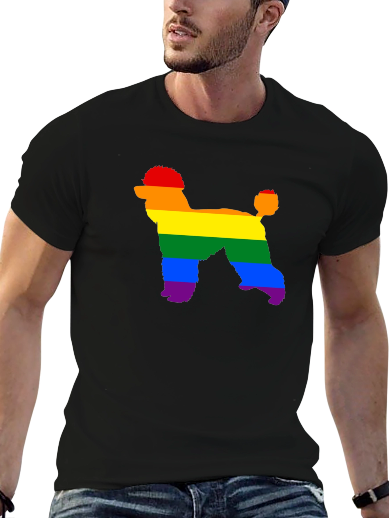 Rainbow Poodle T-Shirt - Pride Dog Tee