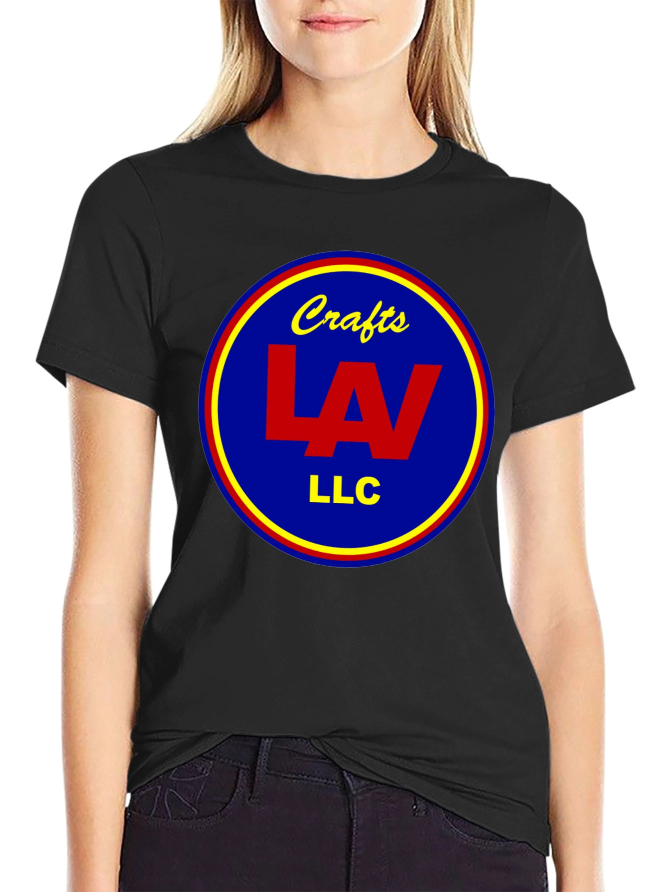 Crafts LAV LLC Round Logo Black T-Shirt