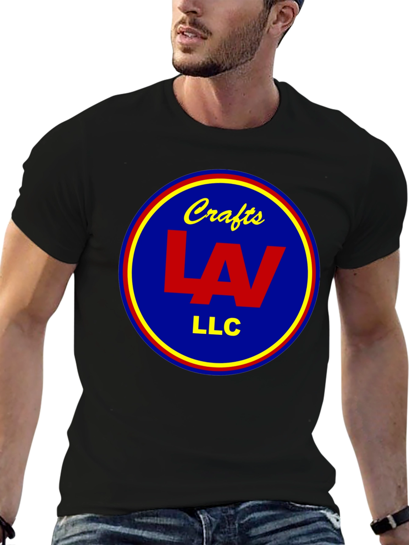 Crafts LAV LLC Round Logo Black T-Shirt
