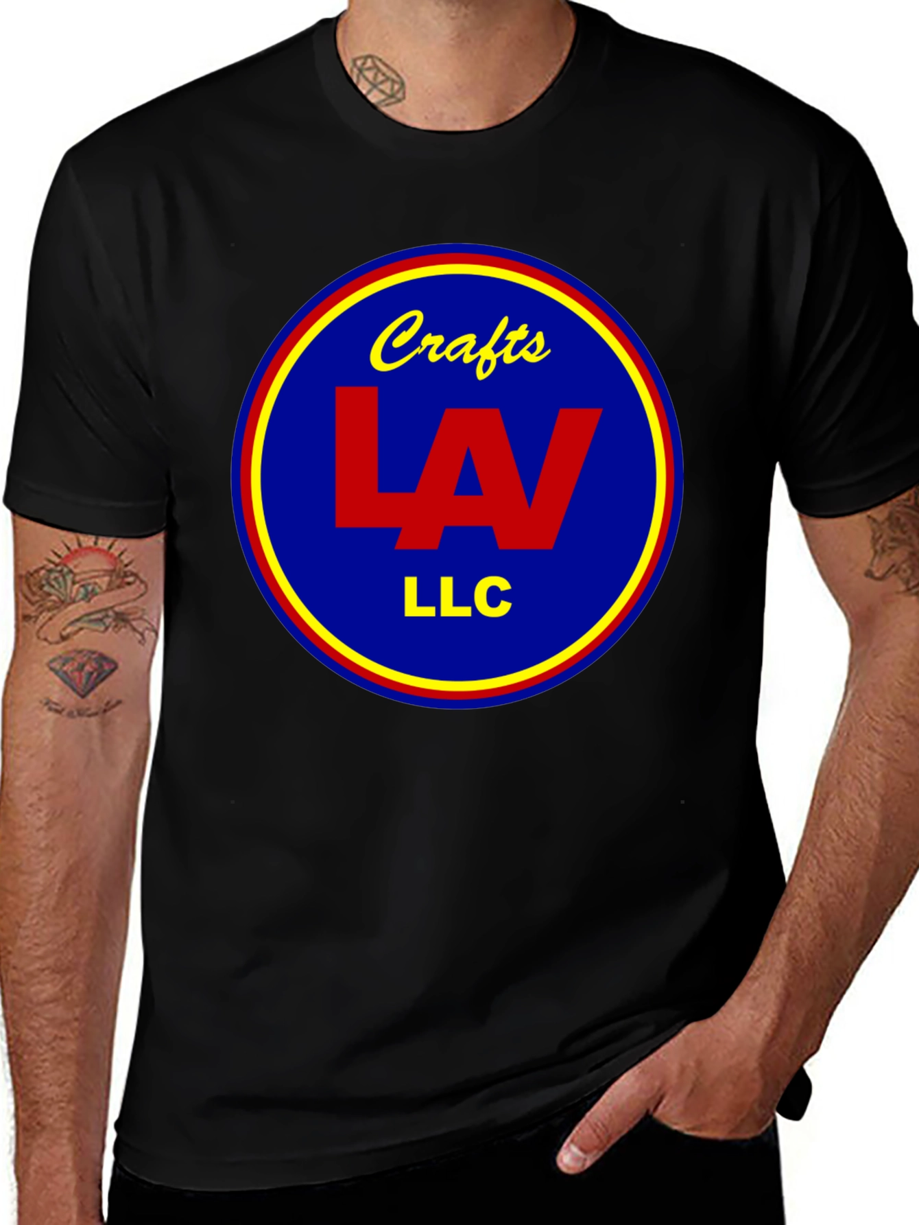 Crafts LAV LLC Round Logo Black T-Shirt