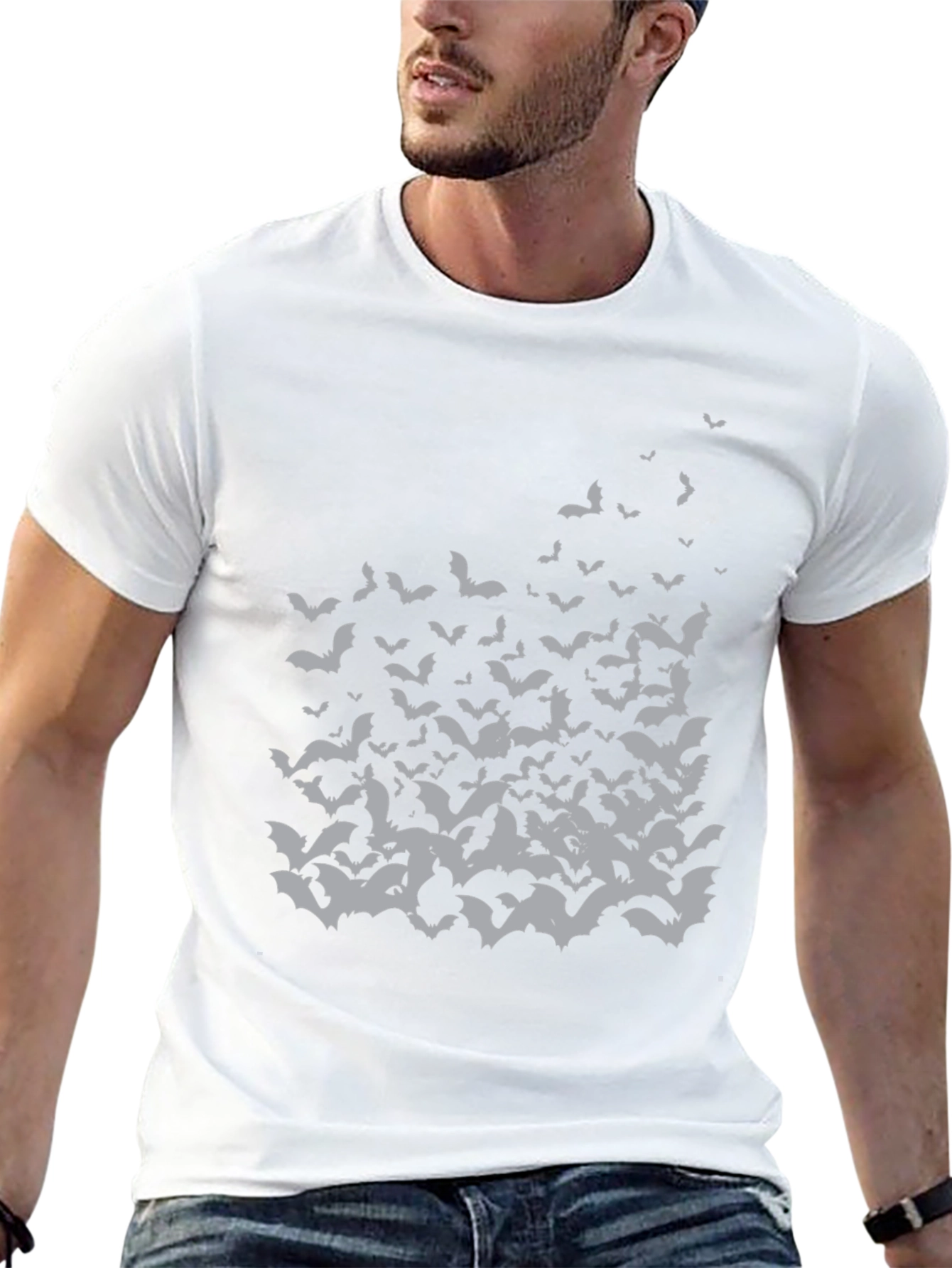 Bat Swarm Graphic Tee - Halloween Ready