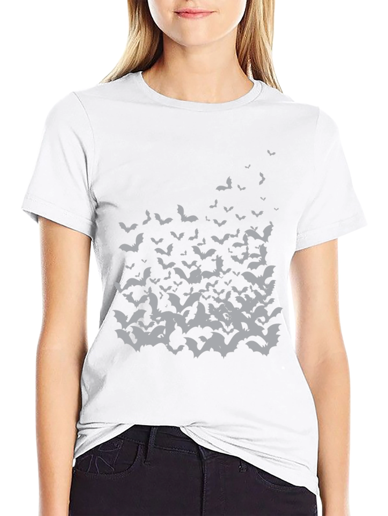 Bat Swarm Graphic Tee - Halloween Ready