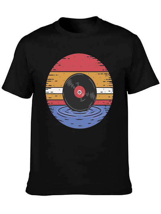 Retro Vinyl Record Sunset T-Shirt - Music Lover Tee