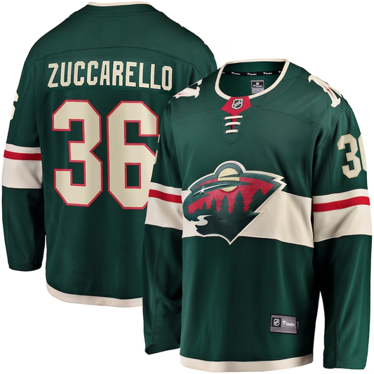 Men's Minnesota Wild Mats Zuccarello #36 Green Home Breakaway Player Jerseys