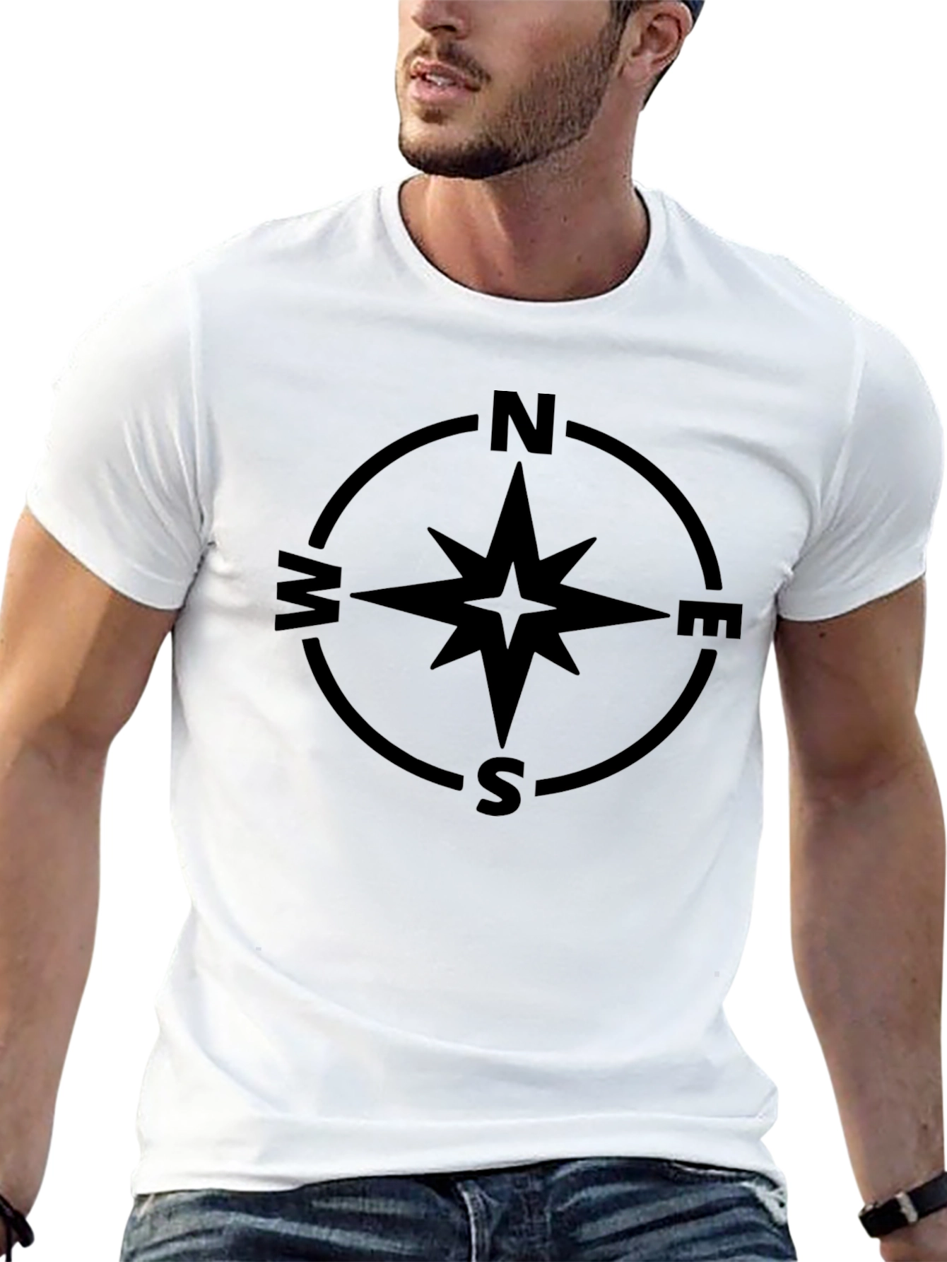 Compass Rose Graphic Tee - Mens Black Shirt