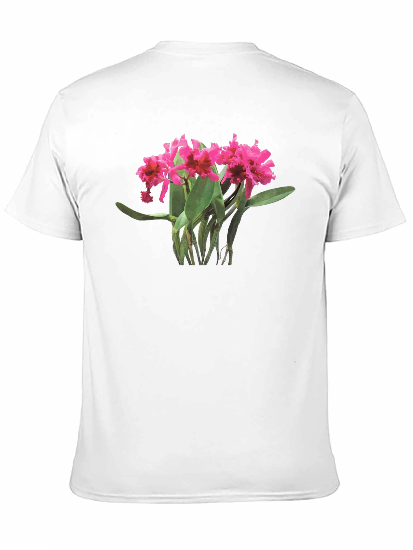 Orchid Print Black T-Shirt