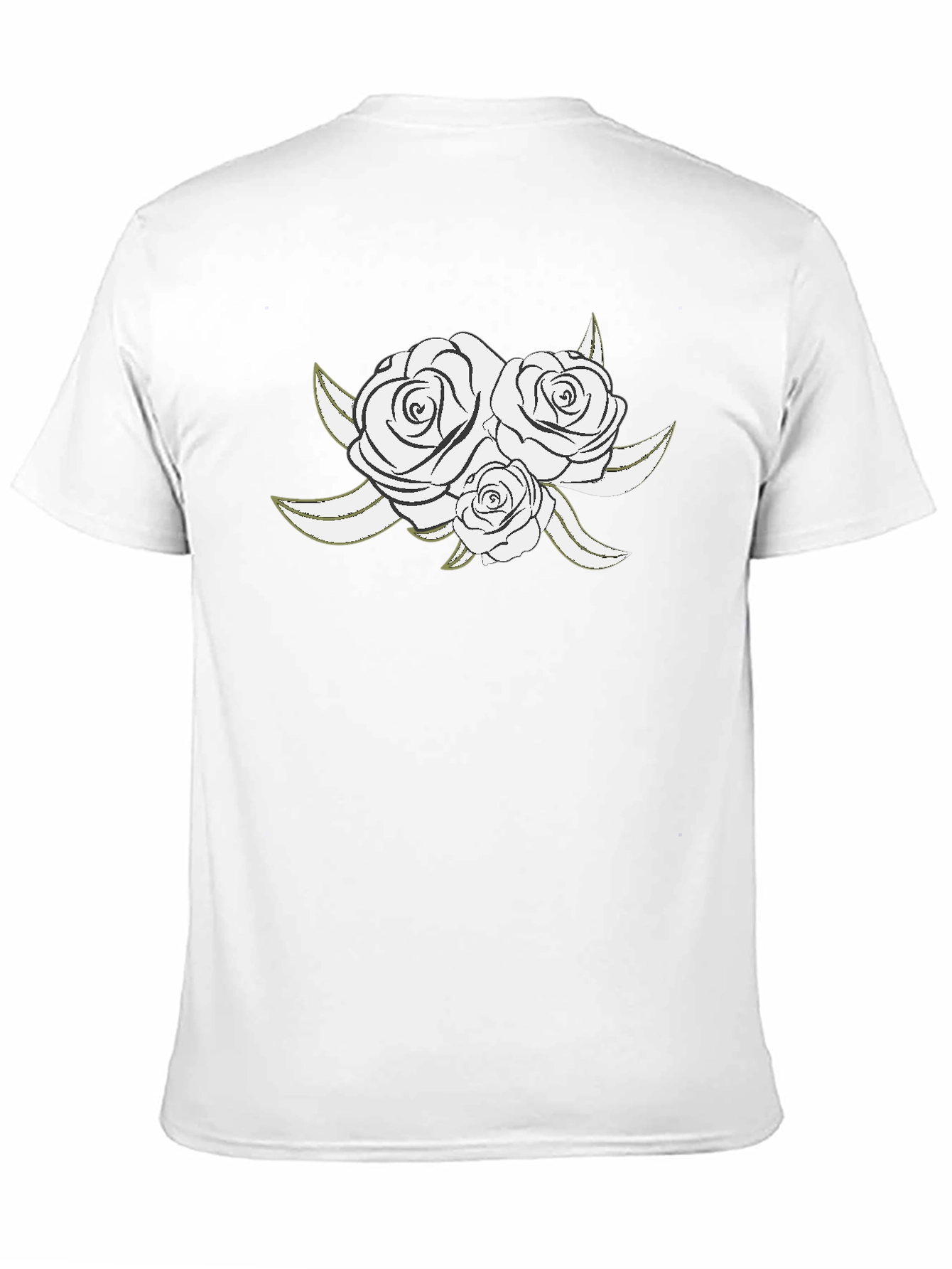 Elegant Rose Graphic Black T-Shirt