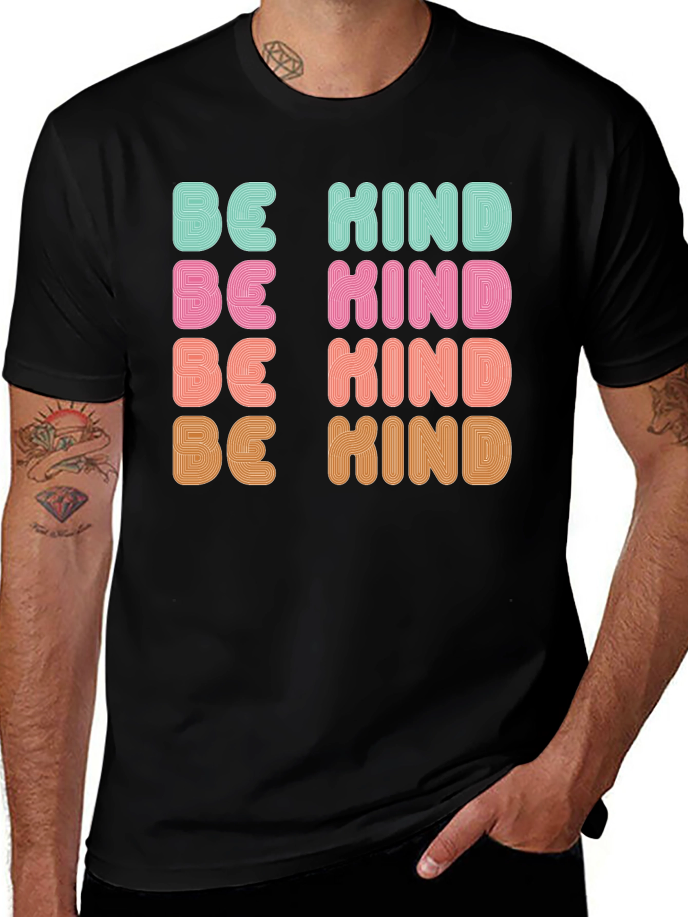 Be Kind Retro Graphic Tee - Positive Message T-Shirt