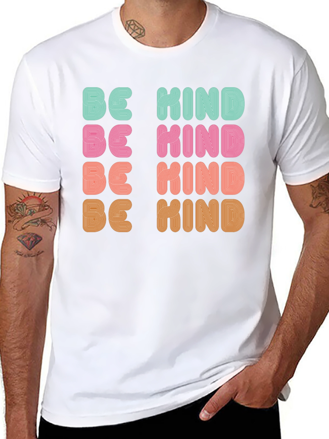 Be Kind Retro Graphic Tee - Positive Message T-Shirt