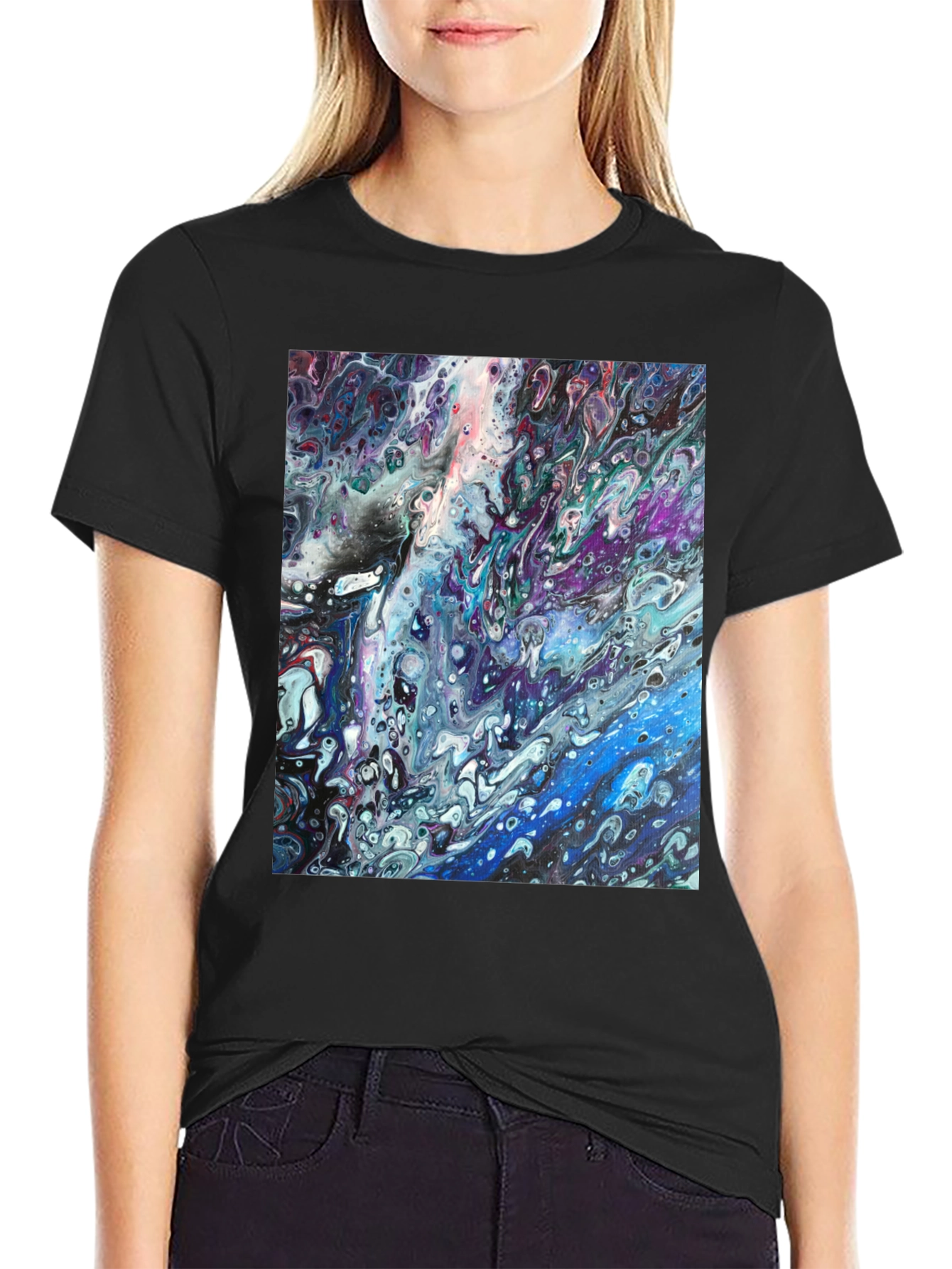 Abstract Art Graphic Tee - Modern Fluid Design