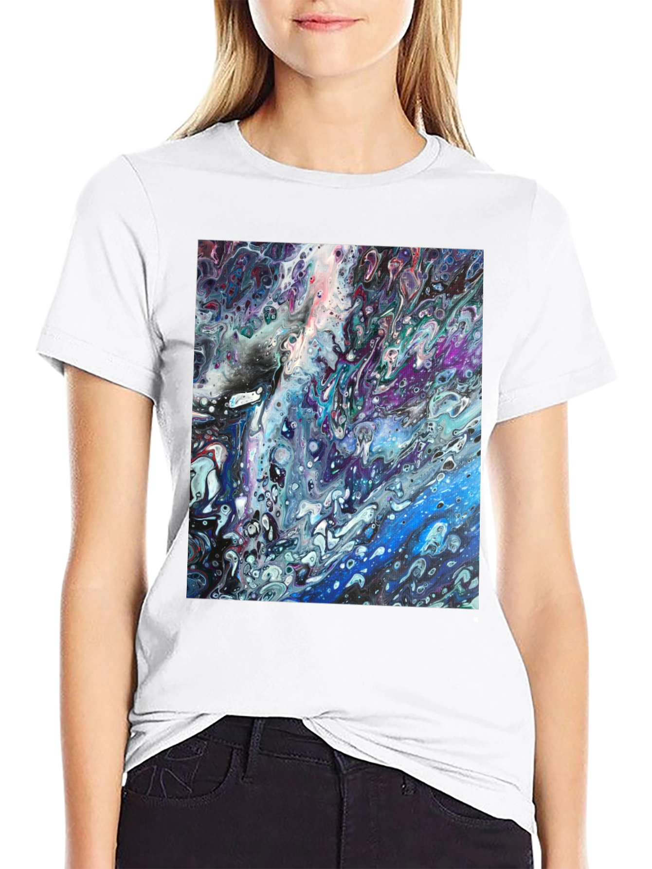 Abstract Art Graphic Tee - Modern Fluid Design