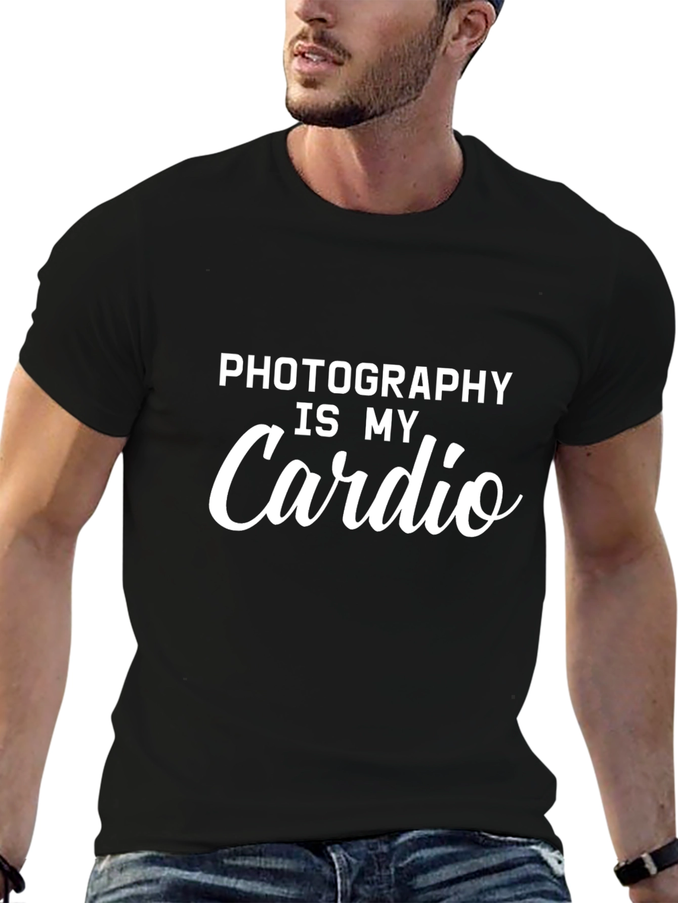 Photography Is My Cardio - Black T-Shirt
