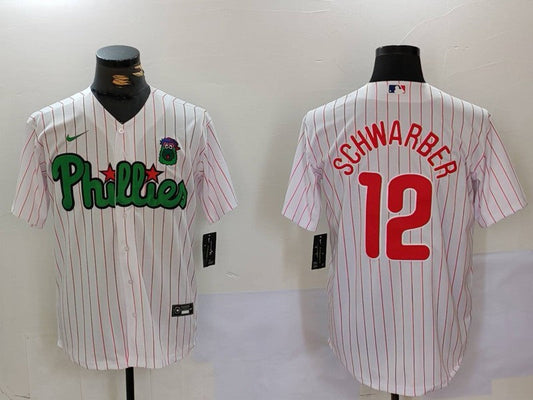 Men's Philadelphia Phillies Kyle Schwarber #12 White Limited Player Jerseys