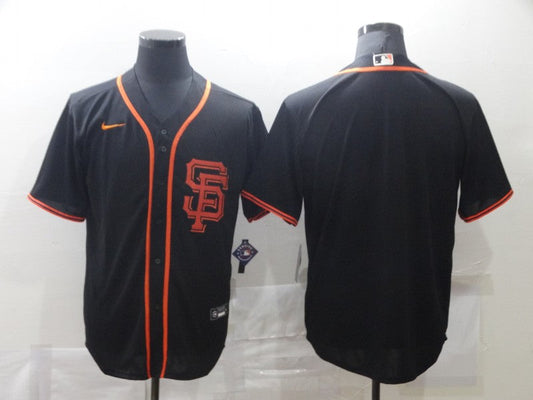 Men's San Francisco Giants Black Alternate Replica Blank Jerseys