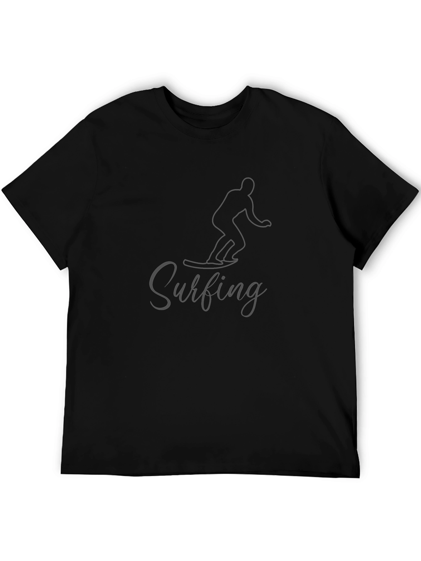 Surfing Graphic Tee - Black Short Sleeve T-Shirt
