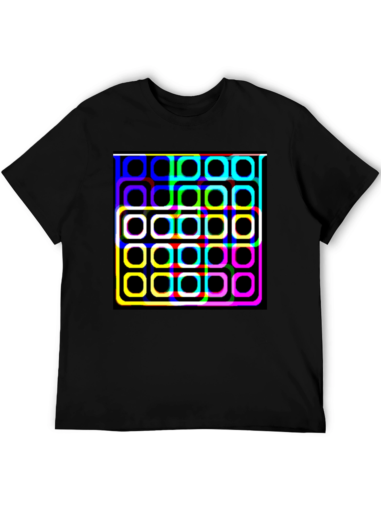Retro Squares Black T-Shirt