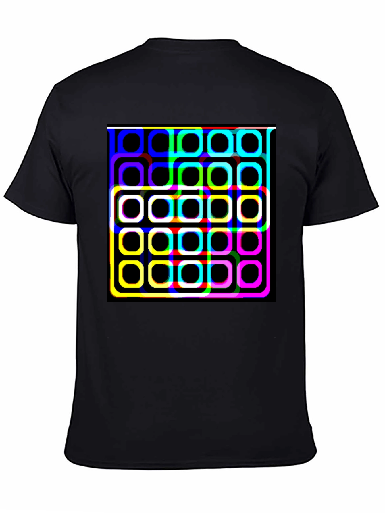 Retro Squares Black T-Shirt