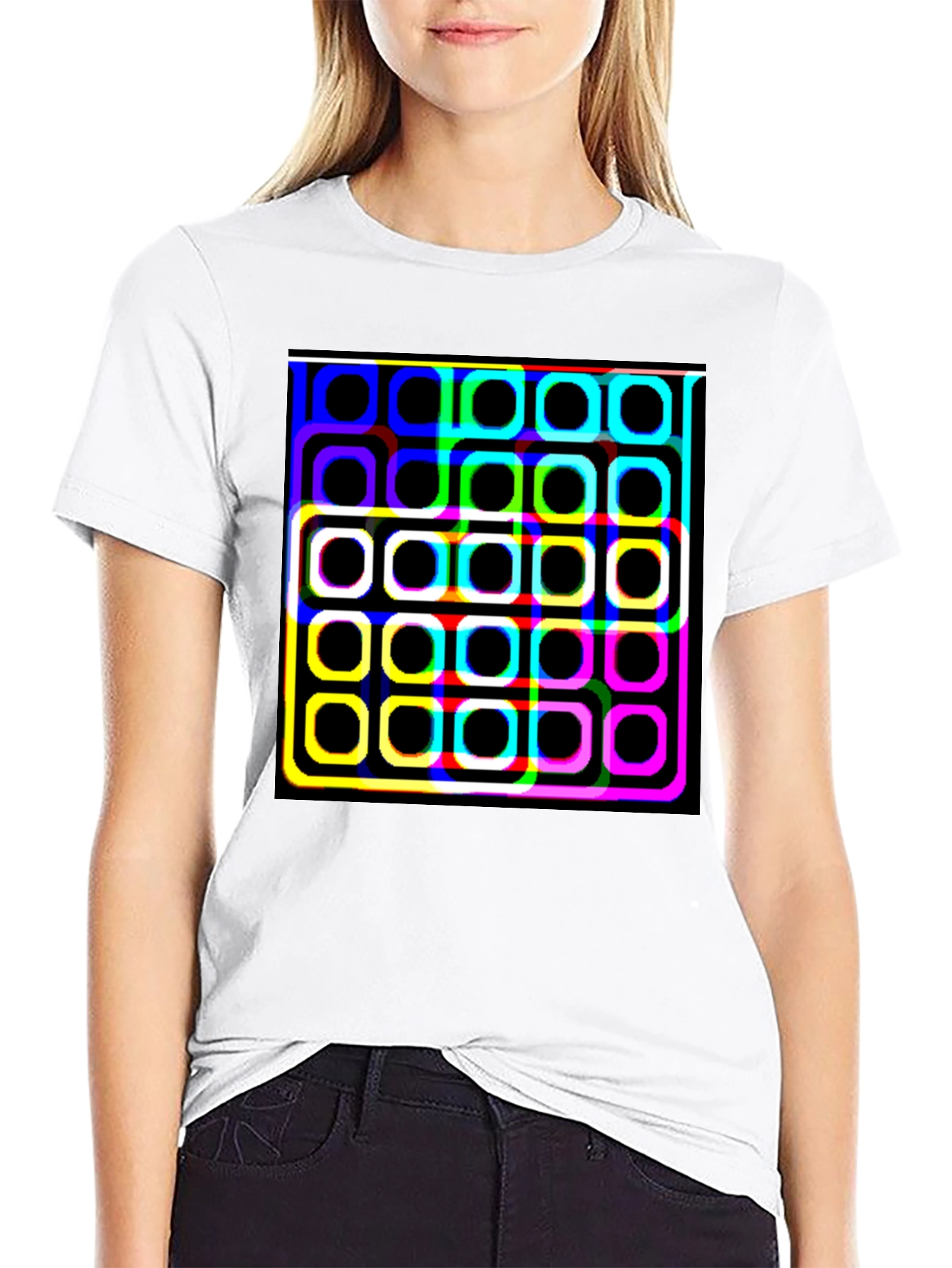 Retro Squares Black T-Shirt