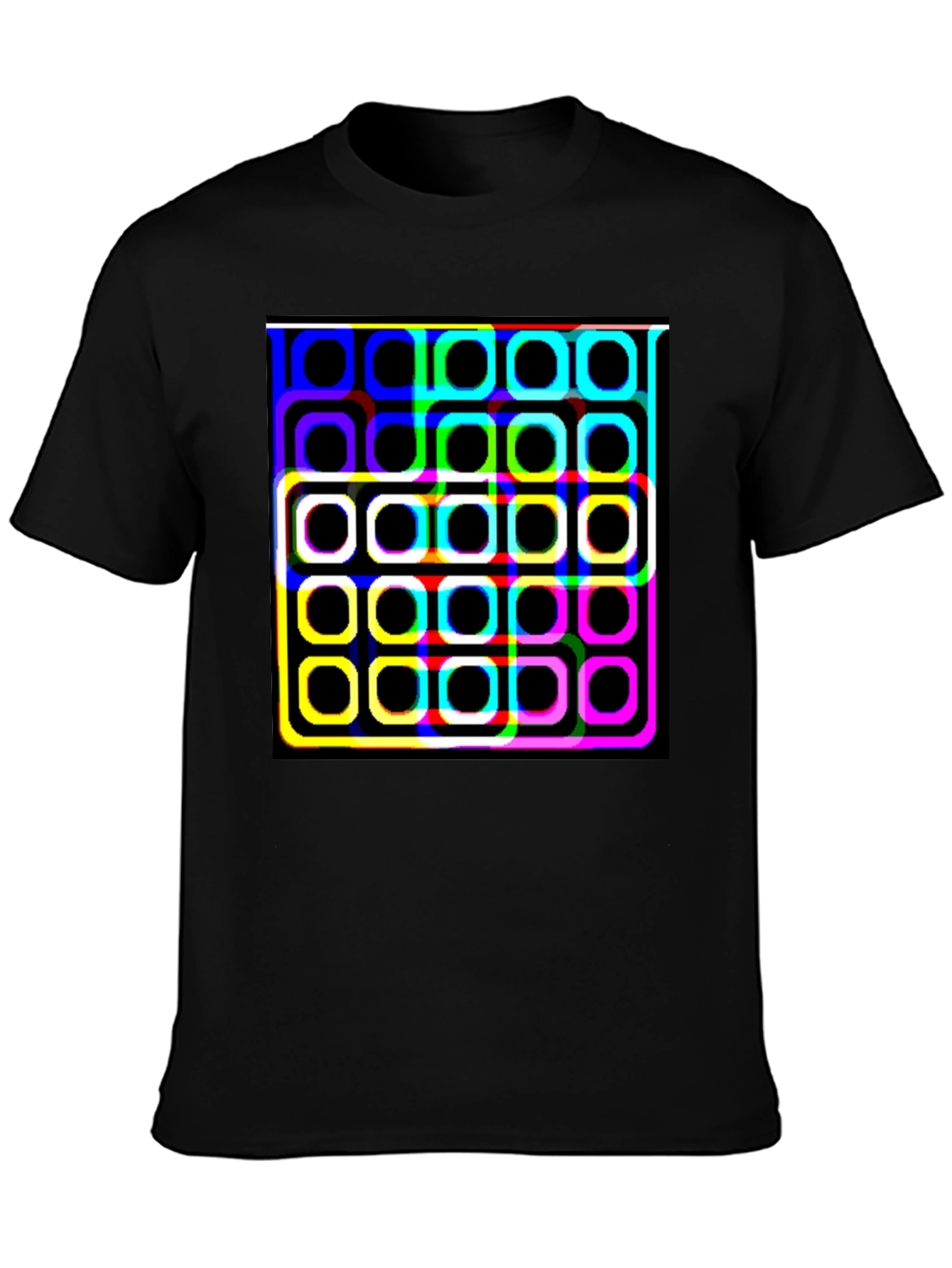 Retro Squares Black T-Shirt