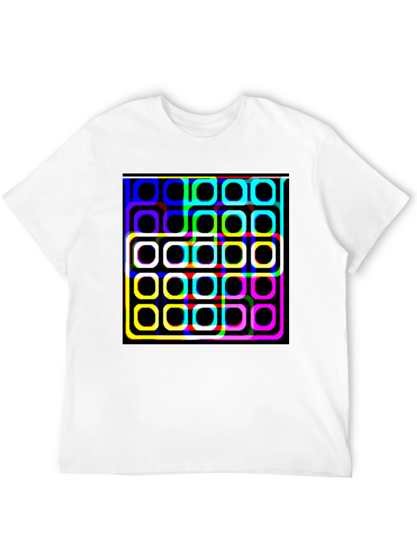 Retro Squares Black T-Shirt