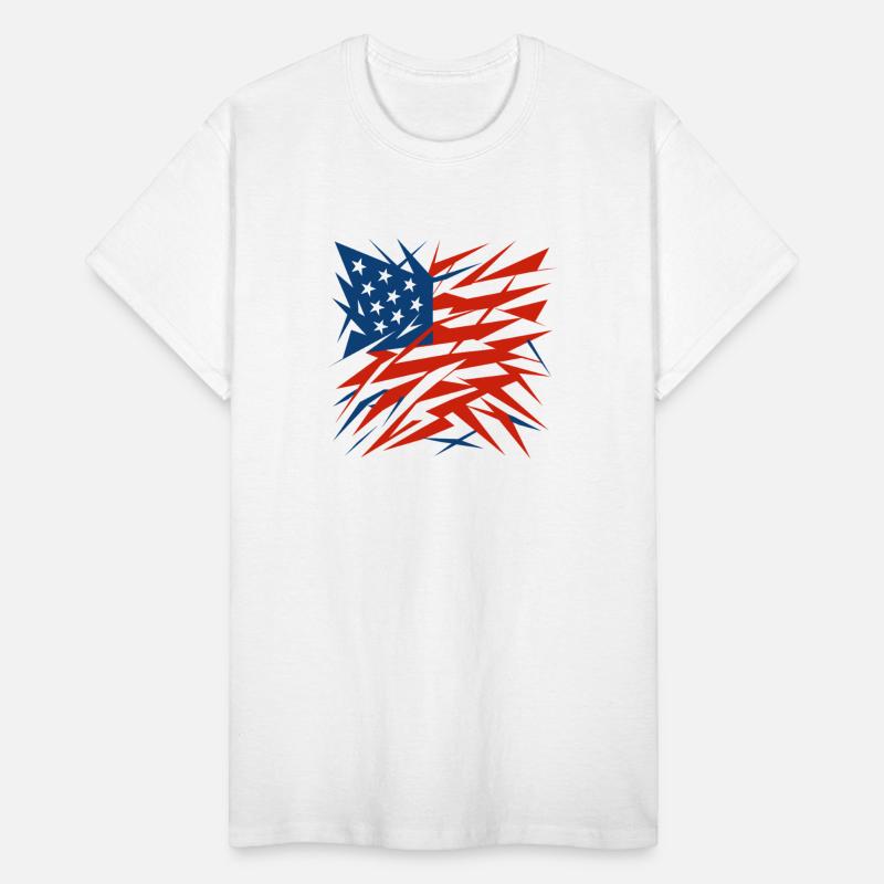 Abstract American Flag Deconstructivism Style