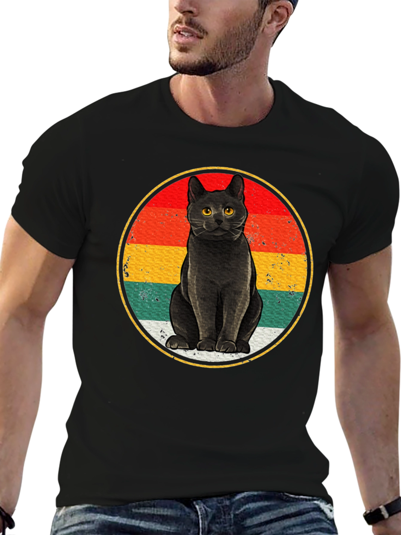 Retro Black Cat T-Shirt