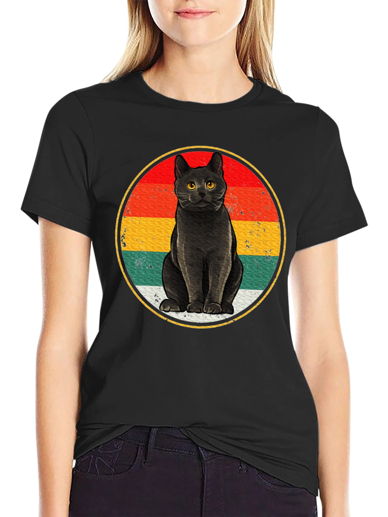 Retro Black Cat T-Shirt