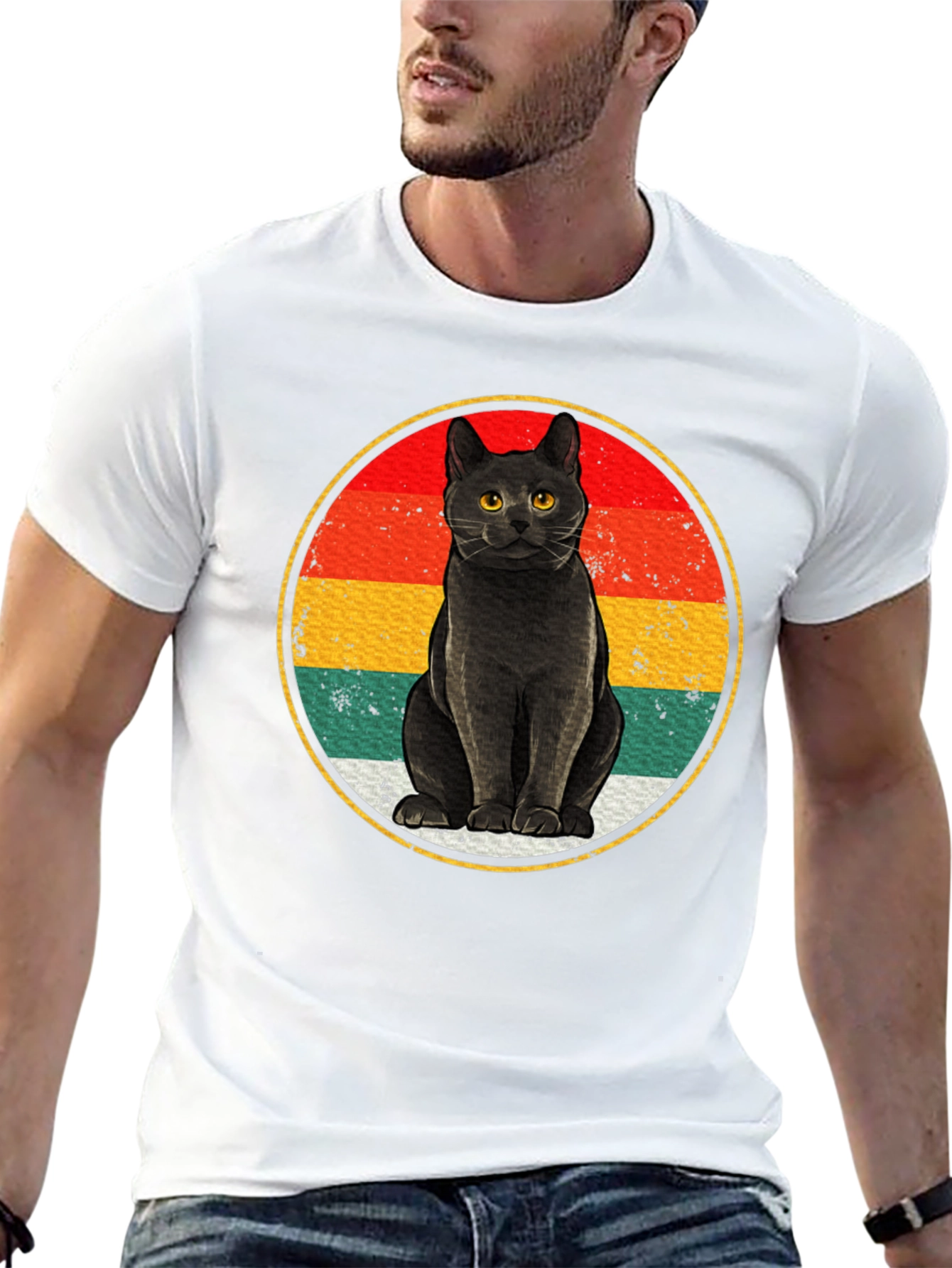 Retro Black Cat T-Shirt