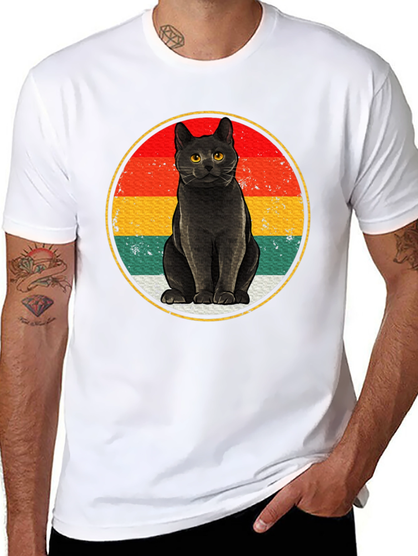 Retro Black Cat T-Shirt