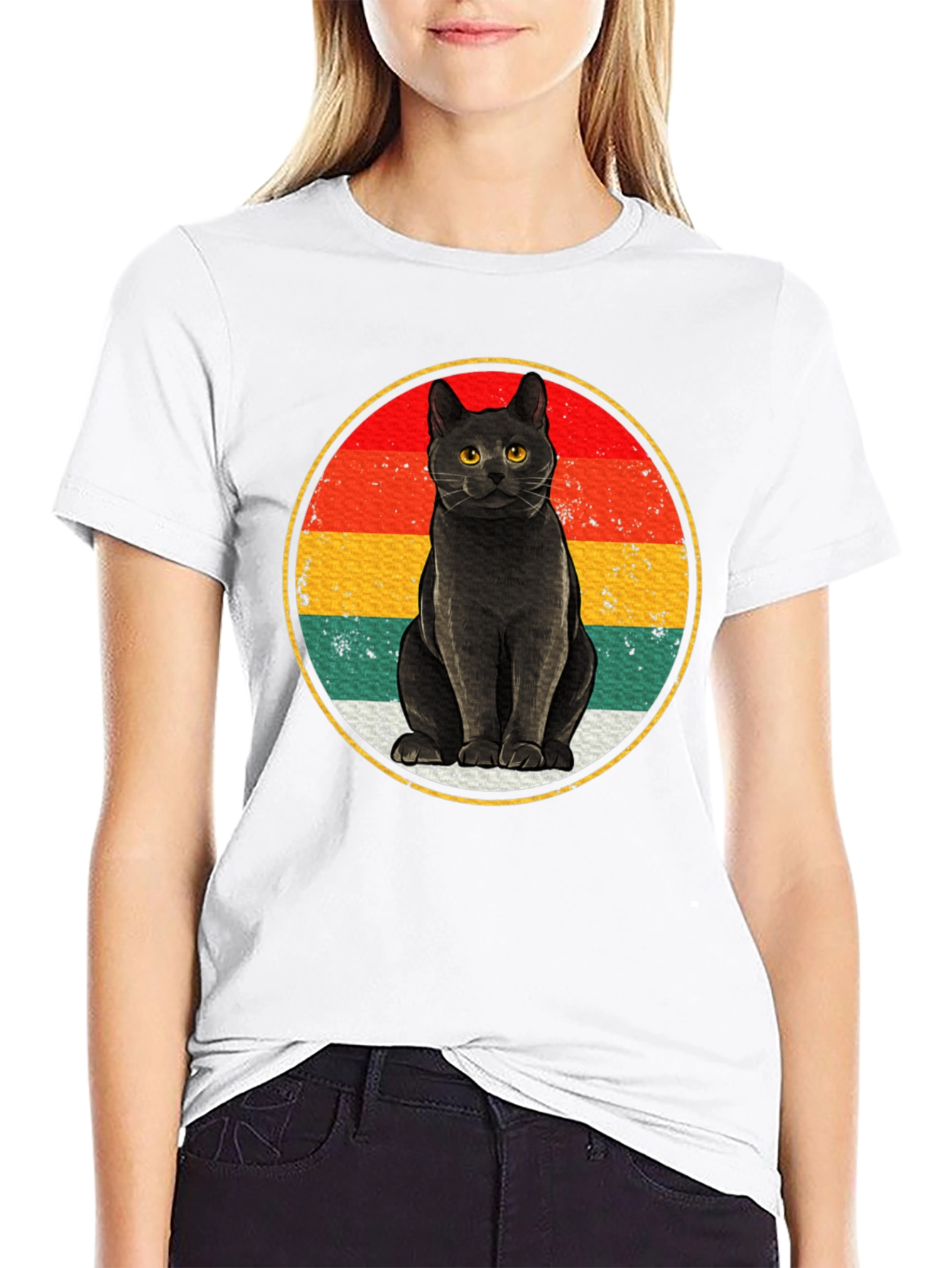 Retro Black Cat T-Shirt