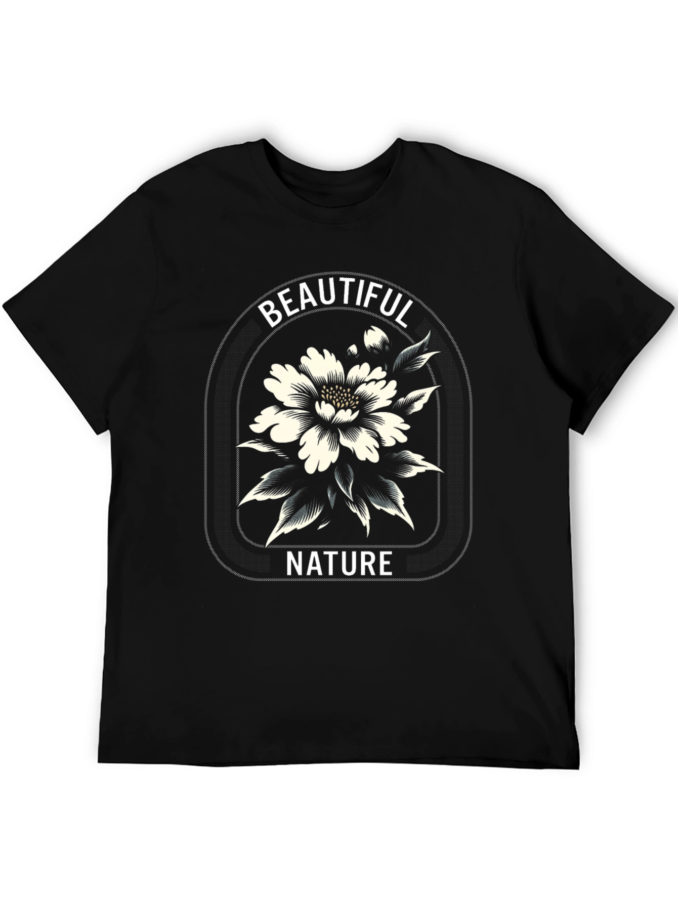 Beautiful Nature Graphic Print Black T-Shirt