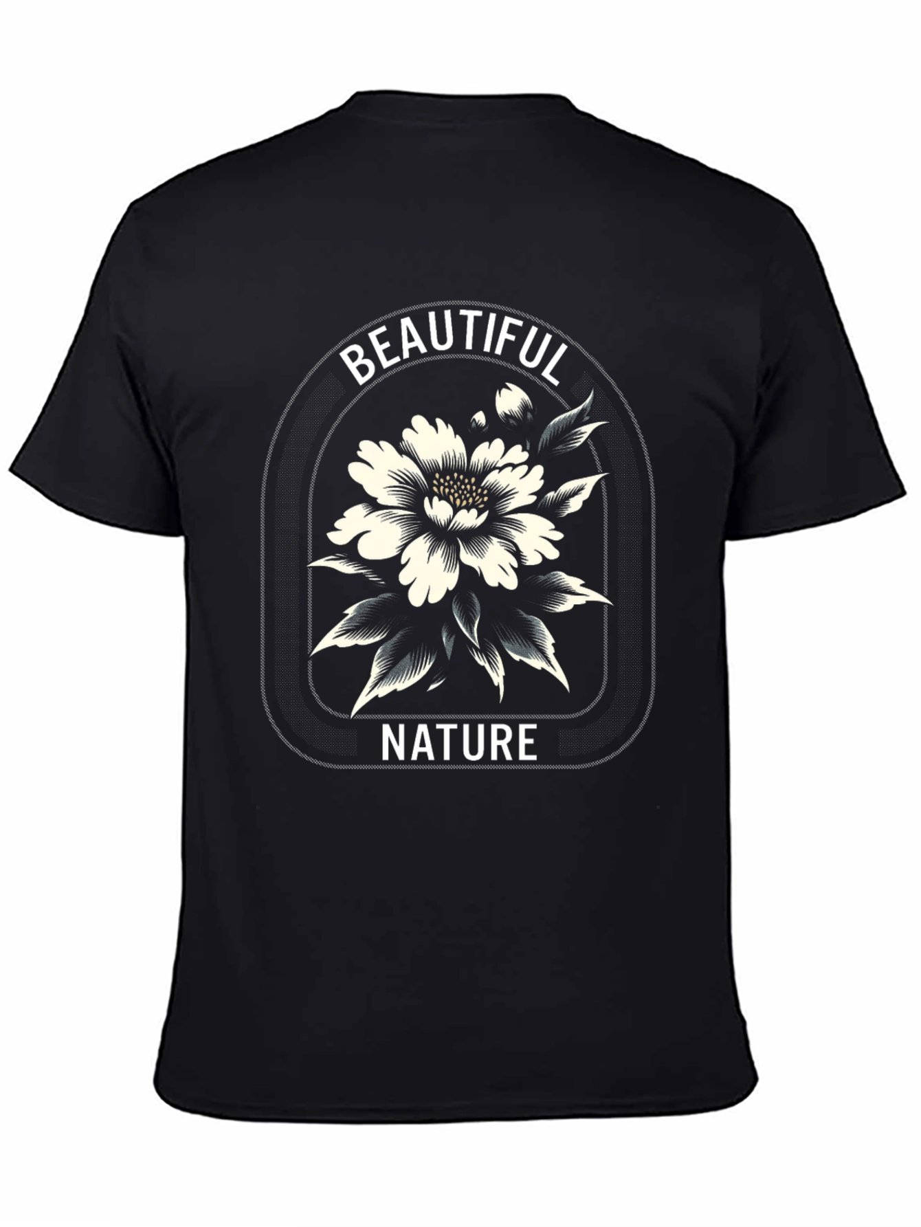 Beautiful Nature Graphic Print Black T-Shirt