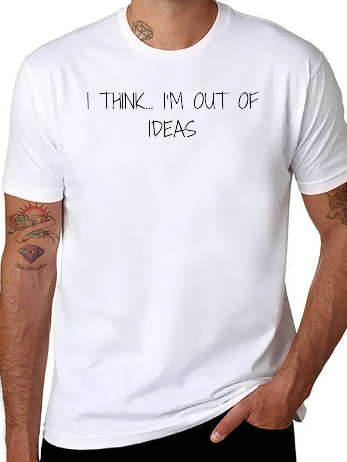 Out of Ideas Graphic Tee - Black Crew Neck