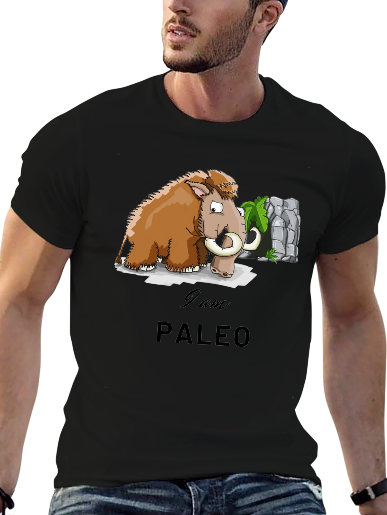 I am Paleo T-Shirt - Mammoth Cartoon Tee