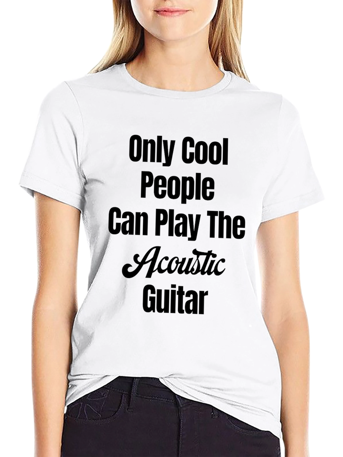 Cool People Play Acoustic Guitar Black T-Shirt