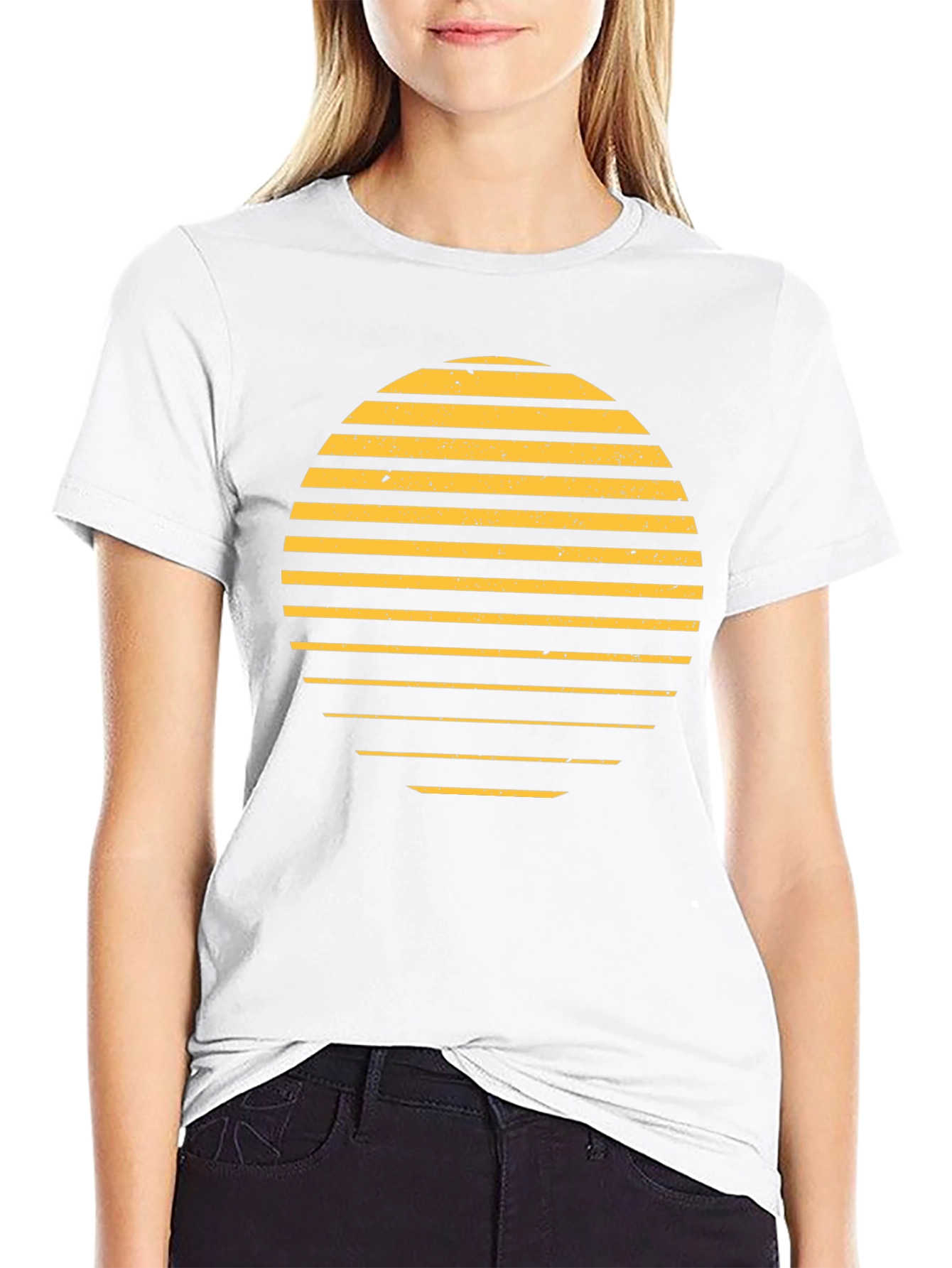 Retro Sunset Graphic T-Shirt - Stylish Black Tee