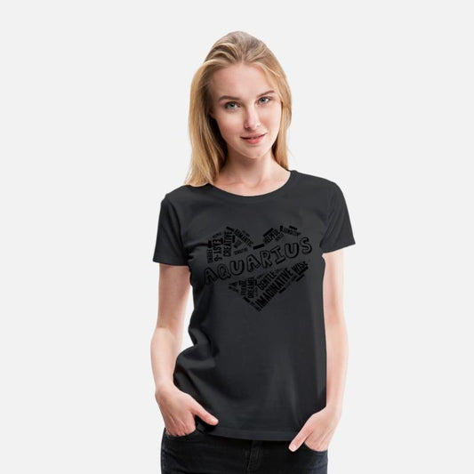 Aquarius Heart Word Cloud Doodle Astrology Zodiac