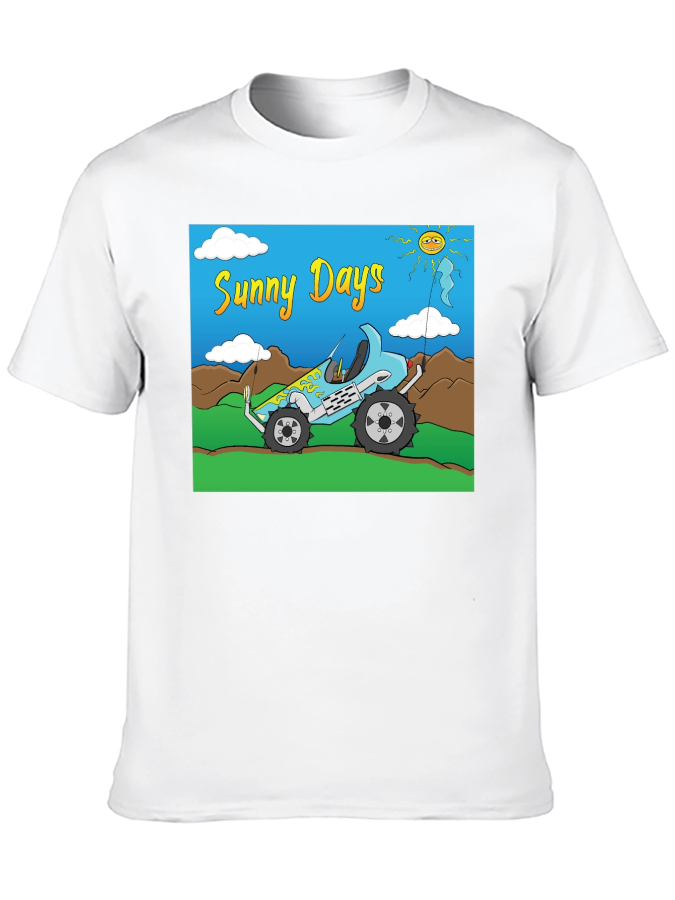 Sunny Days Cartoon Car T-Shirt