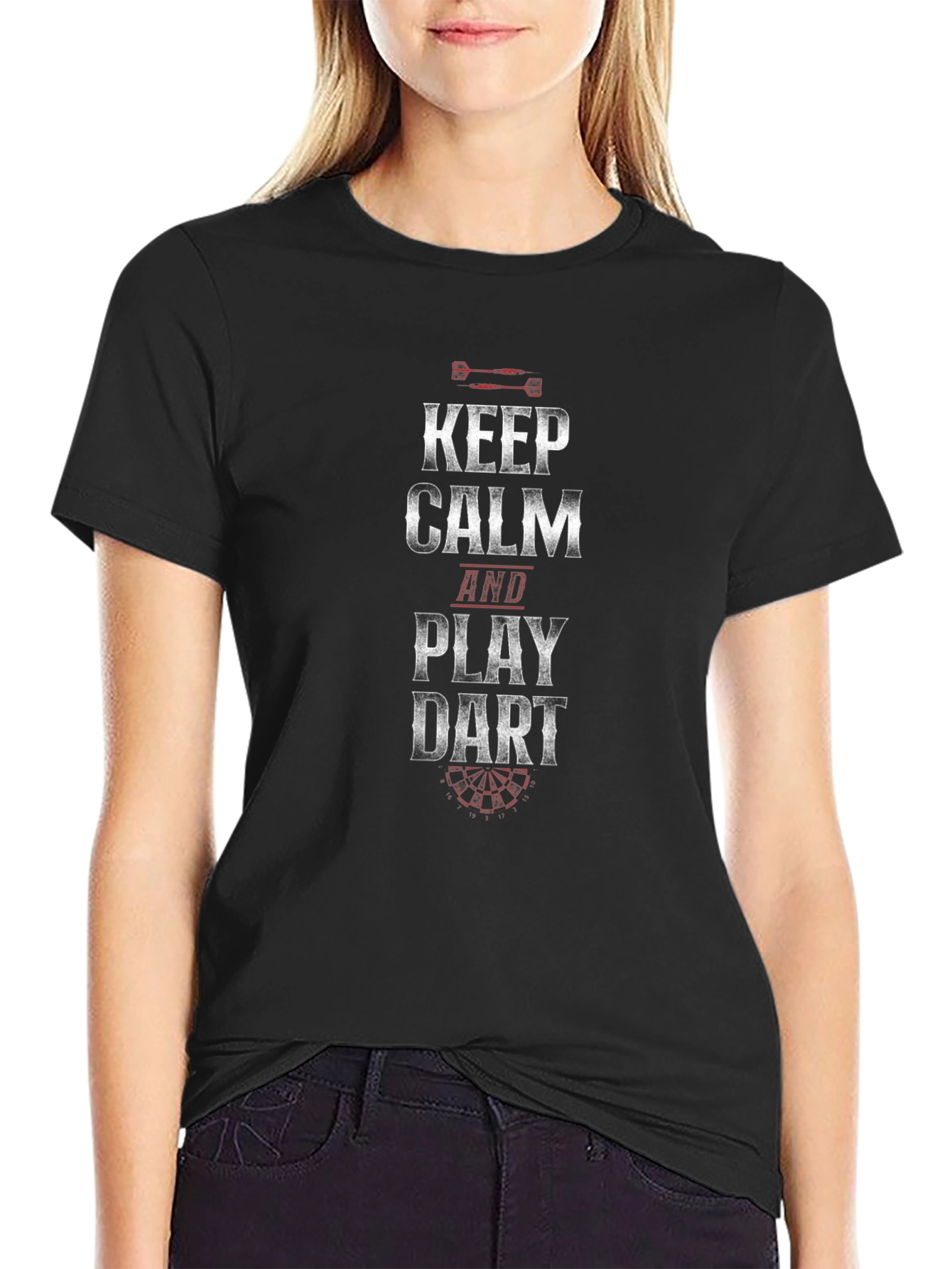 Keep Calm and Play Dart Black T-Shirt