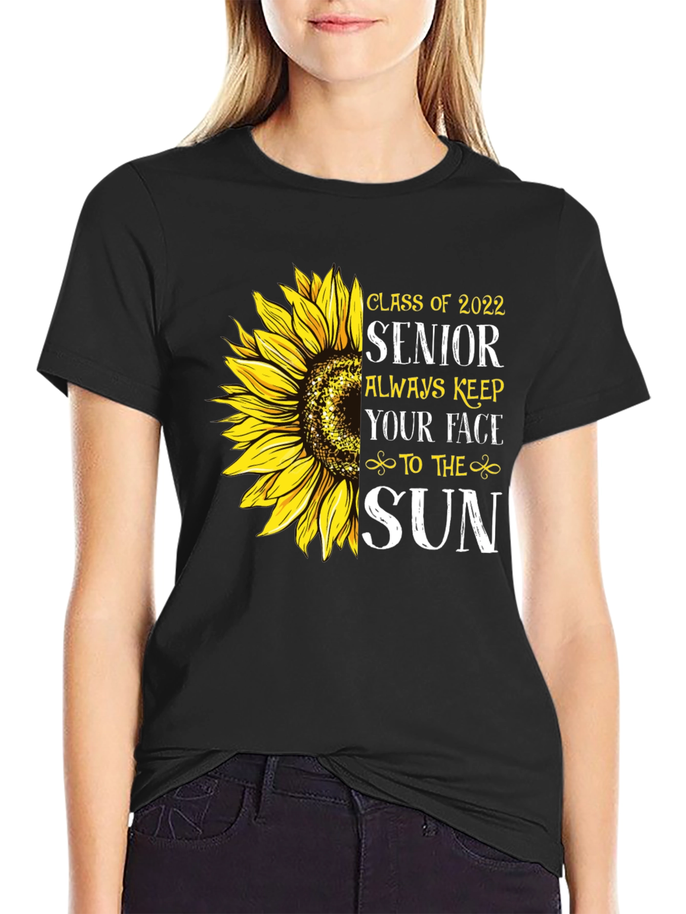 Senior 2022 Sunflower Graphic T-Shirt