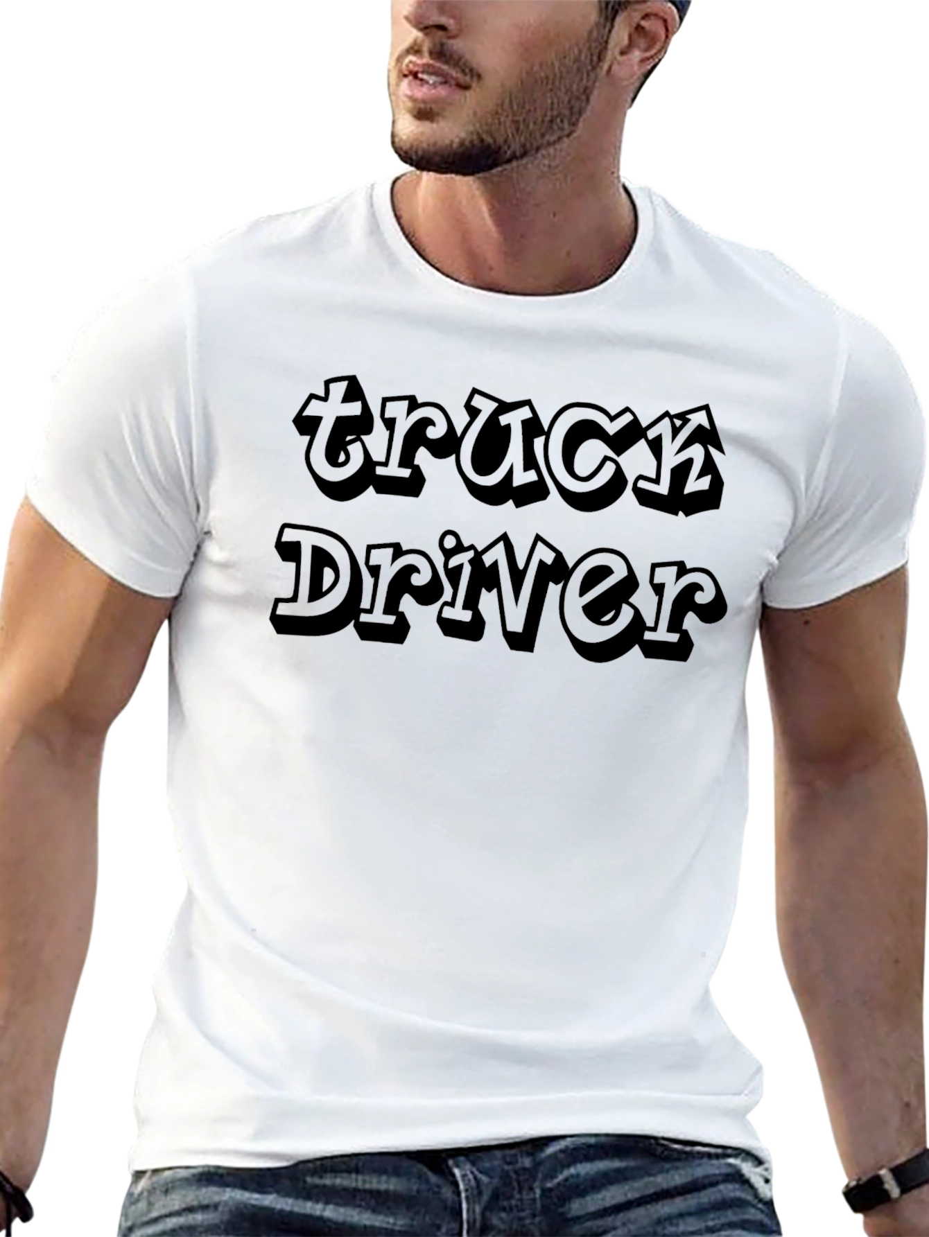 Truck Driver Graphic T-Shirt - Bold Text Design