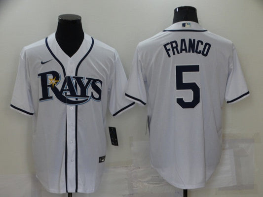 Men's Tampa Bay Rays Wander Franco #5 White Replica Baseball Jerseys