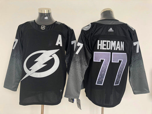 Men's Tampa Bay Lightning Victor Hedman #77 Black Home Breakaway Jerseys