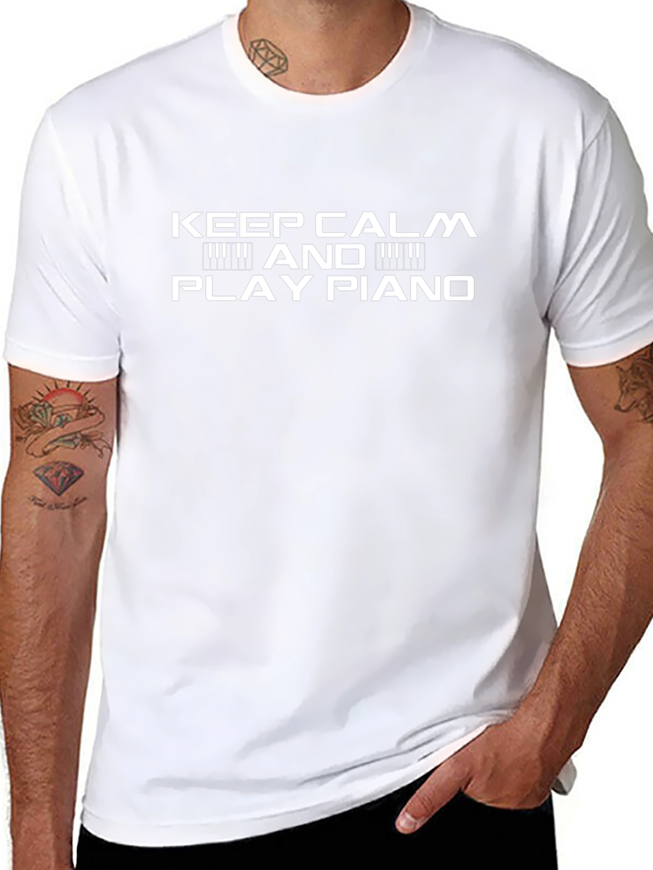 Keep Calm & Play Piano Graphic T-Shirt
