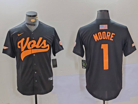 Men's Tennessee Volunteers Christian Moore #1 Gray Game Jersey